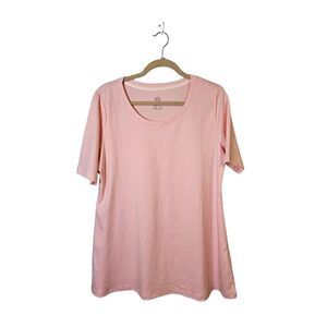 IsaacMizrahi Live peach colored short sleeved tee shirt. Size M.